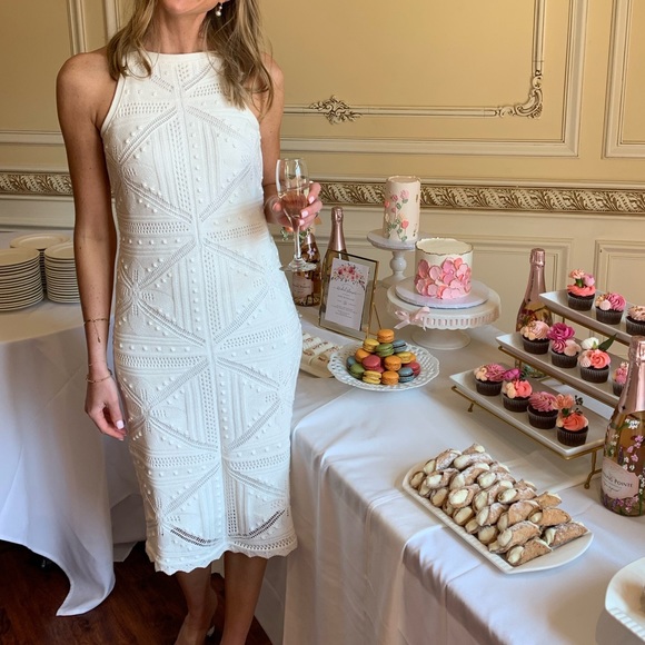 Aqua Dresses & Skirts - Aqua High Neck Crochet Midi dress